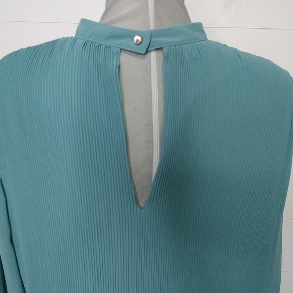 Esprit accordion pleated teal chiffon dress size 14 - Picture 7 of 15
